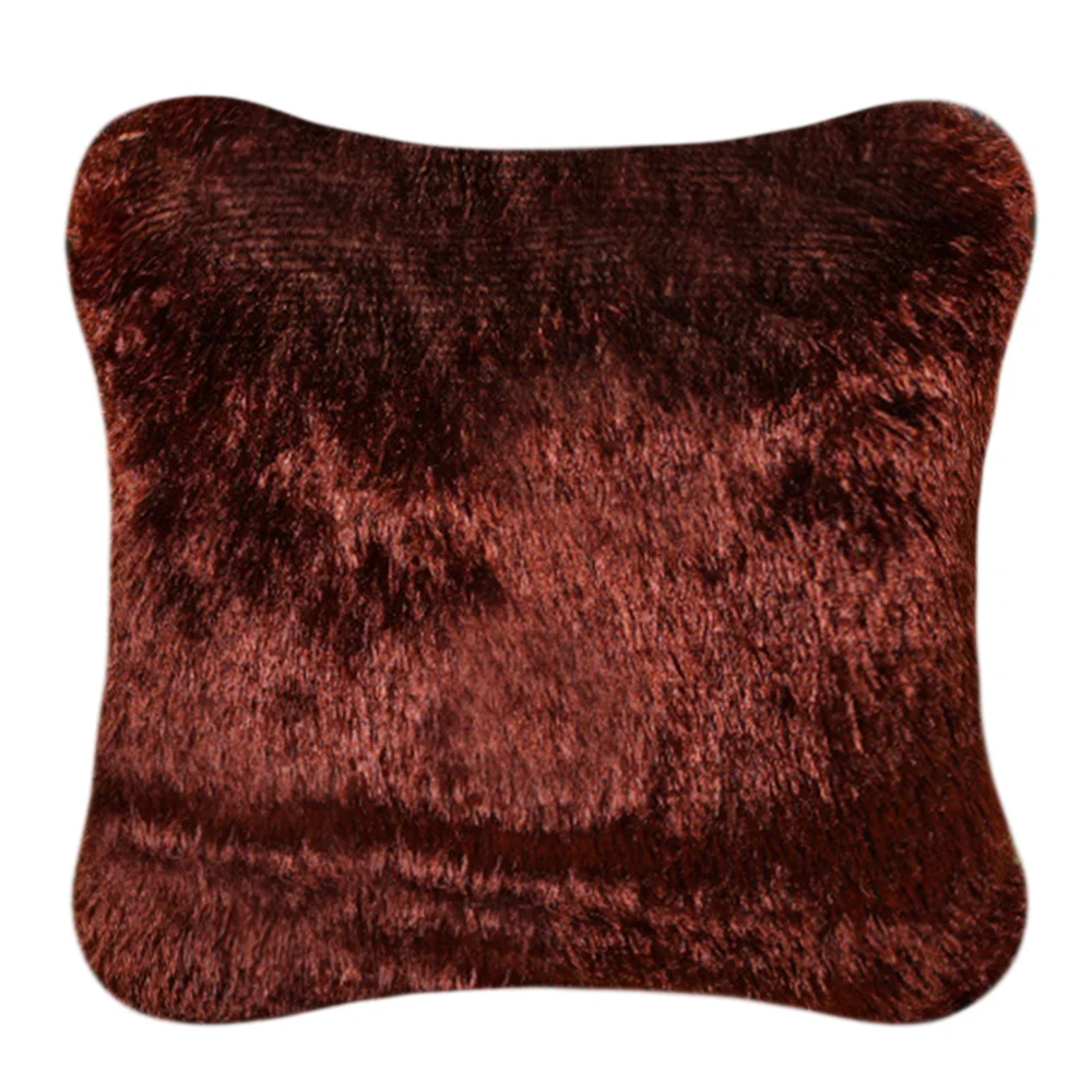 43x43 см Плюшевые наволочки пушистый искусственный мех лохматый чехол для подушки для дома мягкий стул диван украшения товары бренд - Цвет: Brown