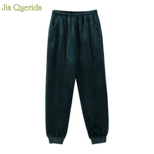 Зеленая пижама, штаны для сна, Женские Фланелевые штаны для отдыха, два кармана, с завязками на лодыжке, домашняя одежда для отдыха, ночная Пижама, штаны для женщин