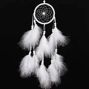 

Handmade Dream Catcher Net Indian Withers with Feathers Wind Chimes Wall Hanging Decoration Decor Craft Gif for Home Decoration