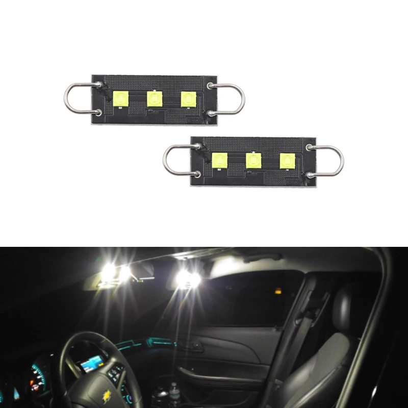 

2x 3-SMD Rigid Loop Hooks 44MM Festoon 211-2 212-2 560 578 579 Led Bulb For Auto Car Trunk Area Map Dome Courtesy Lights