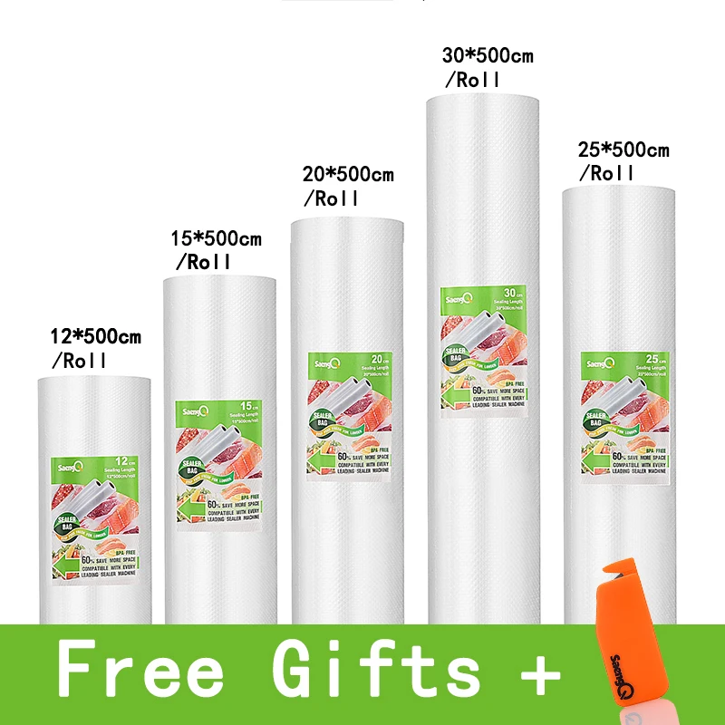 

vacuum bags for food Vacuum Sealer Food Fresh Long Keeping 12+15+20+25+30cm*500cm Rolls/Lot bags for vacuum packer