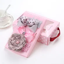 Детские аксессуары для волос в европейском и американском стиле, подарочный набор для волос, Детская повязка для волос с бантом, повязка для волос