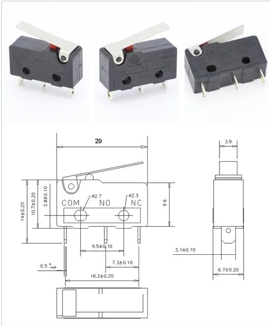

5A 250VAC KW11-3Z Endstop for RS-CNC323pcs/ot.