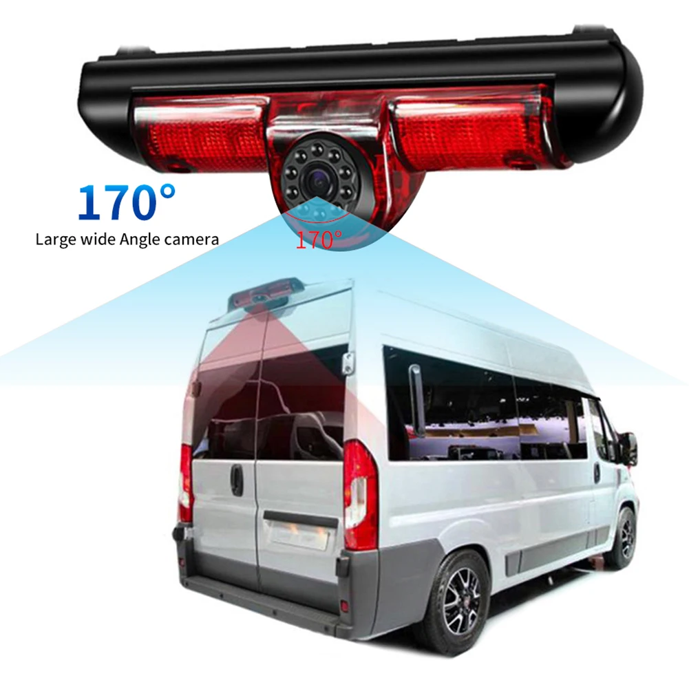 Car Rear View Brake Light Camera Car Reversing Camera 8Led Light Infrared Night-Vision Camera for Fiat Ducato Peugeot Boxer Citr