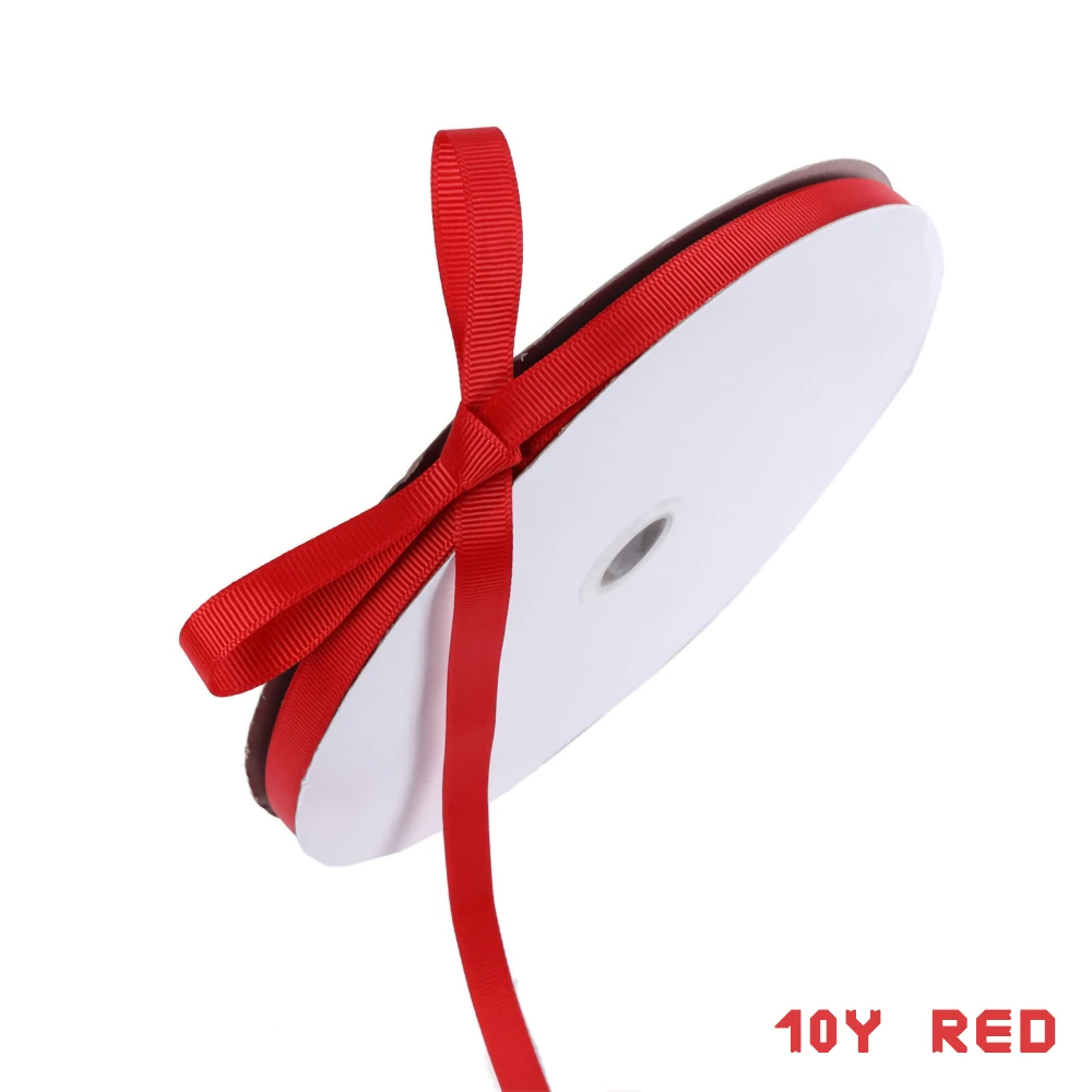 Grosgrain Ribbon, 10Yards 10mm, Gift Packing Material, DIY Bow Clip Craft Decor Wedding Party Decoration Box Wrapping
