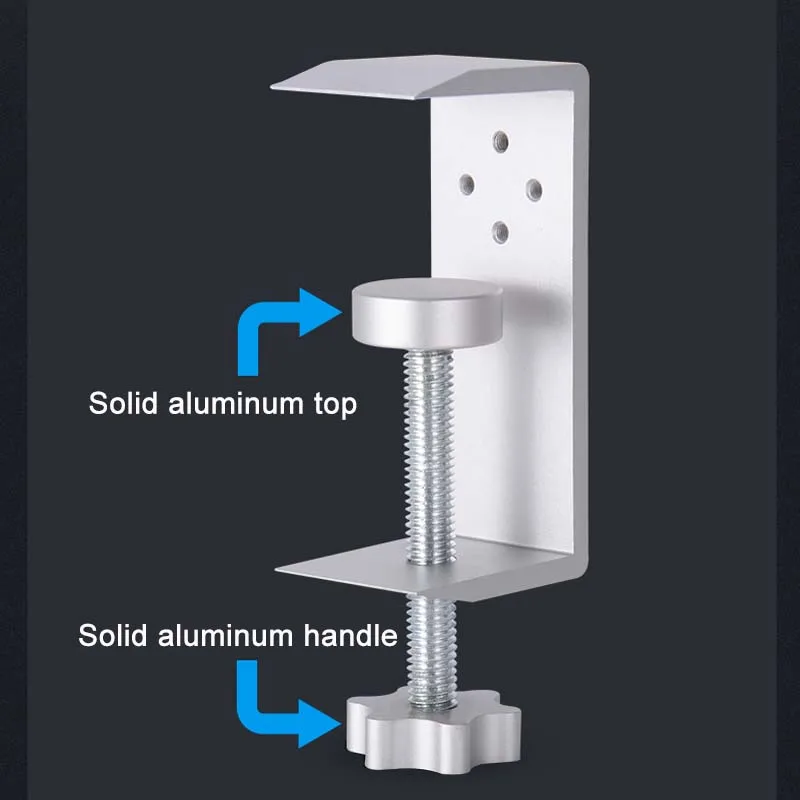 JINSERTA Wooden Headphones Stand Holder Aluminum Alloy Desk Lock Clip Headphone Bracket Easy Install Headset Display Hanger