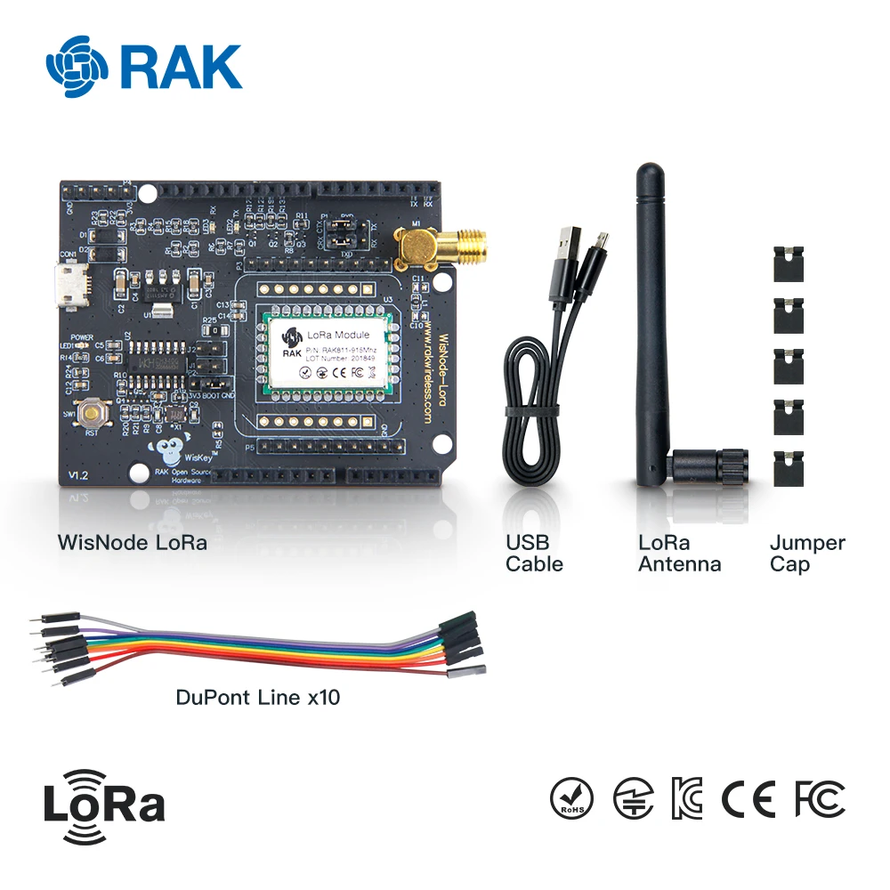 Модуль WisNode Lora IOT с открытым исходным кодом, совместимая с аппаратным обеспечением Arduino, тестовая плата с протокол LoraWan 868/915MHz Q130