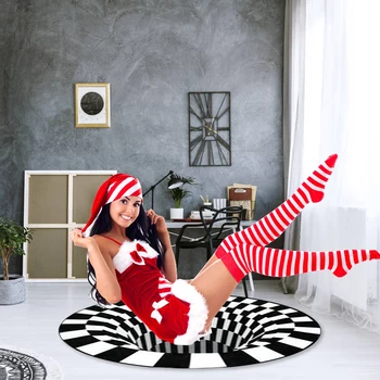 

3D Vortex Visual Illusion Rug Swirl Print Optical Illusion Areas Rug Carpet Floor Pad Non-slip Doormat Blanket For Home Decor