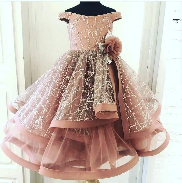 blush pink childrens bridesmaid dresses