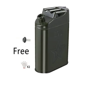 

10L Metal Gas Tank Can Gas Can Power Emergency Backup Tank with Gloves & Oil Tube