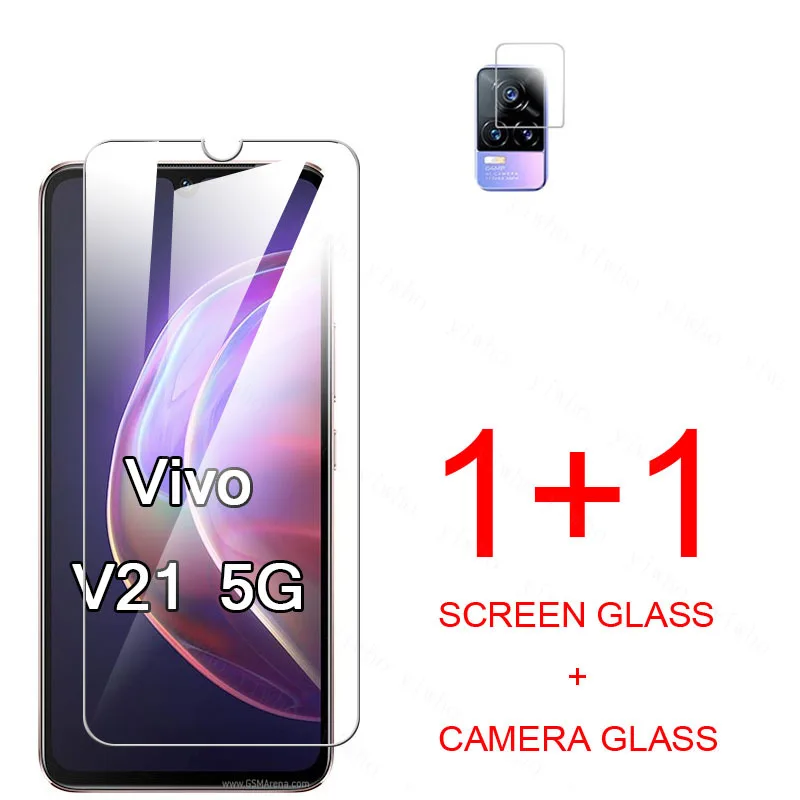 4in1 Tempered Glass For Vivo V21 V21e 4G 5G V 21 Screen Protector For vivi v21 e v20 Pro V20 SE vivo V21 5G 9H Protective Film molle phone pouch Cases & Covers