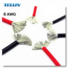 1 м 6AWG мягкий силикагелевый шнур питания антивозрастной высокотемпературный коррозионно-стойкий капиллярный медный провод