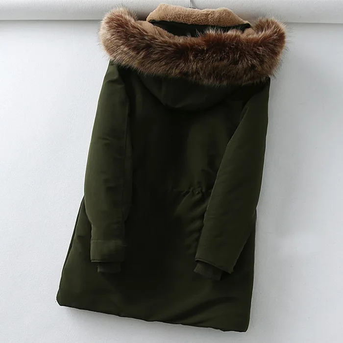 Pd04 зимняя новая теплая плотная Вельветовая одежда средней длины с капюшоном на хлопковой подкладке женское Хлопковое платье пальто