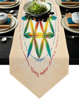 

Flower Colorful Table Runner Home Kitchen Decorative Table Runner for Wedding Party Cake Floral Tablecloth