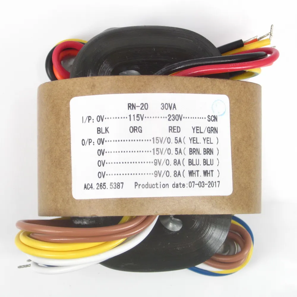 Transformador de Corrente tipo r Transformador de Potência Transformador de Fio de Cobre 2 + 9 r Gado Áudio 115-230v 30w 15v × v 2