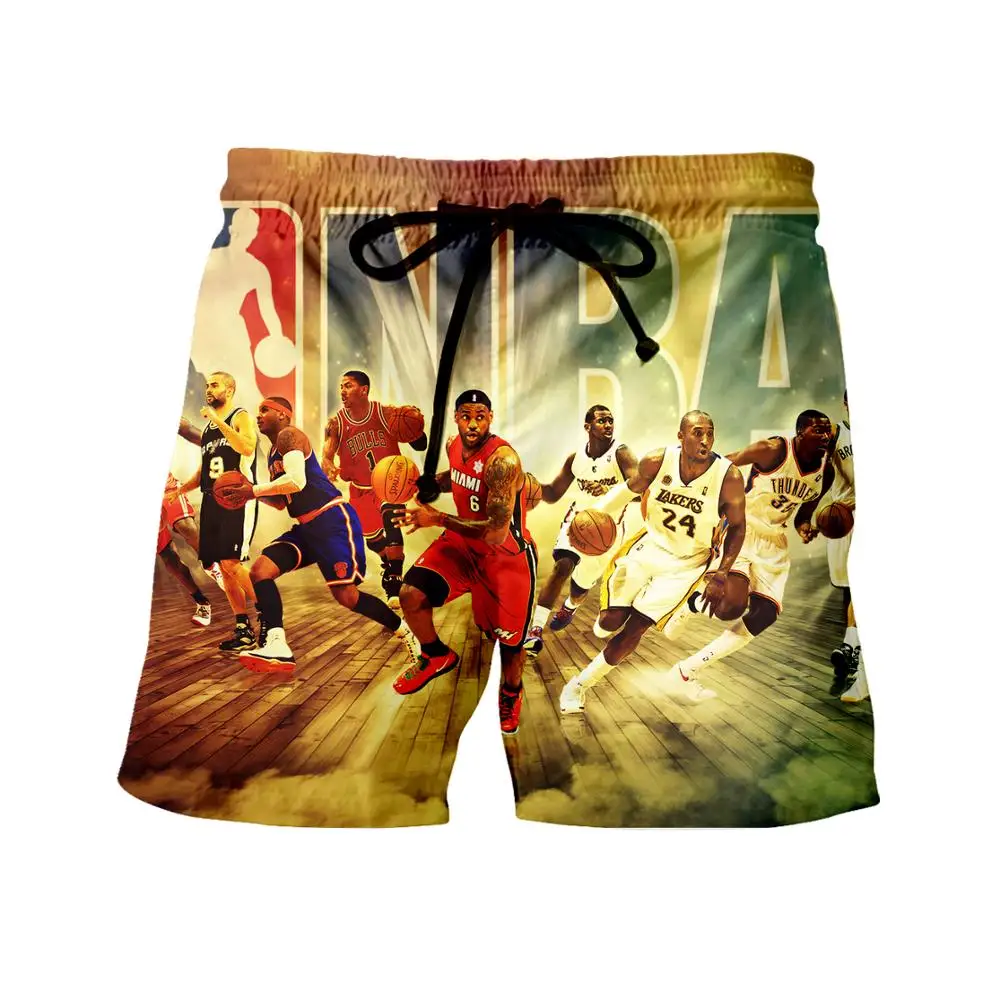 WSFK брендовые Новые товары трусы Пляжные штаны nba баскетбольные звезды спортивные штаны 3d принт шорты