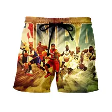 WSFK брендовые Новые товары трусы Пляжные штаны nba баскетбольные звезды спортивные штаны 3d принт шорты