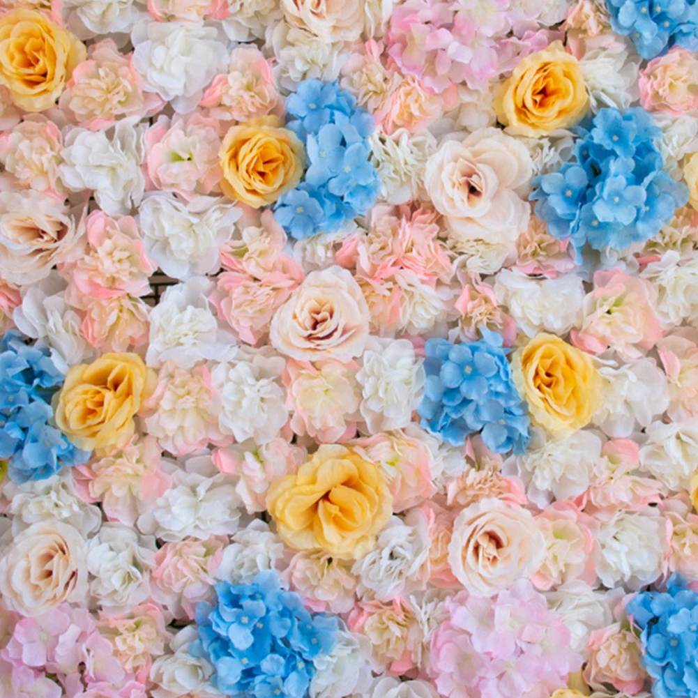 Colorful Домашняя DIY универсальная Праздничная Цветочная панель Декор Гортензия Свадебный фон искусственная Роза шелковая ткань романтическая Гибкая съемная - Цвет: Colorful