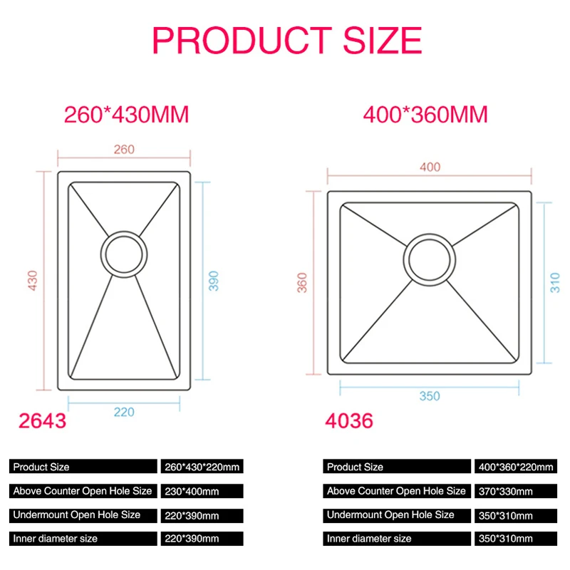 Rose Gold Undermount Kitchen Sink Nanometer Rose Gold 304 Stainless Steel Manual Sink Single Bar Counter Kitchen Sink 6