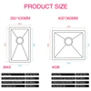 Rose Gold Undermount Kitchen Sink Nanometer Rose Gold 304 Stainless Steel Manual Sink Single Bar Counter Kitchen Sink 6