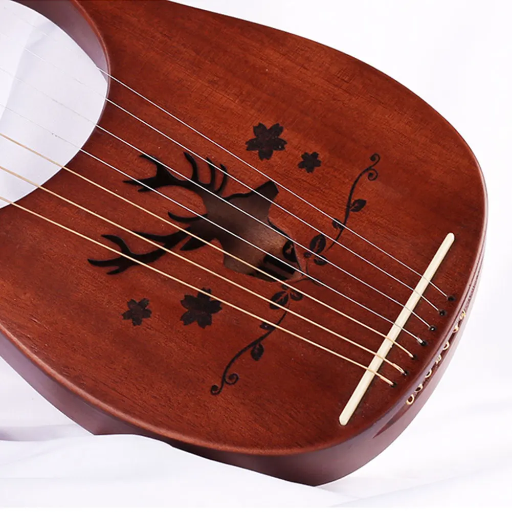 Лира Арфы развлечения 7-строка компактный деревянный профессиональный инструмент подарок из красного дерева музыкальная игрушка для детей, легкий