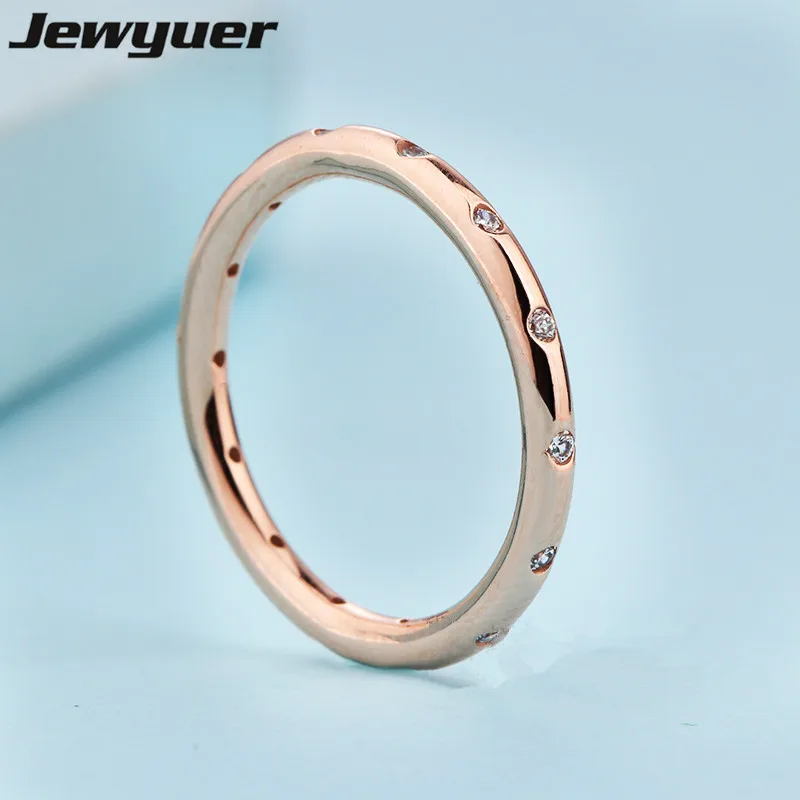 Autumn Droplets Ring 925 sterling silver wedding Rings for women men love anillos fine jewelry Memnon wholesale RIP417 - Цвет камня: rose gold plated