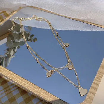 

Simple Multilayer Heart Necklace Women's Non-mainstream Choker 2020 New Style