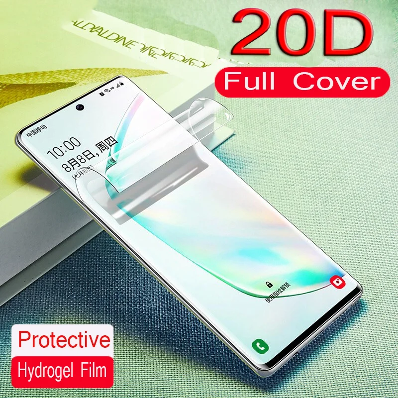 

20D Full Screen Protector Film Cover For Samsung Galaxy Note 10 8 9 Plus S8 S9 S10 Film Hydrogel curve S9 S8 S10e Plus Film