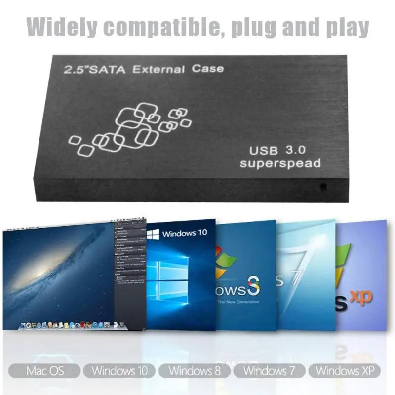 SATA к USB 3,0 жесткий диск коробка 2,5 дюймов высокоскоростной внешний корпус HDD чехол для Windows 2000/7/Vista/ME/XP/Mac 8,6