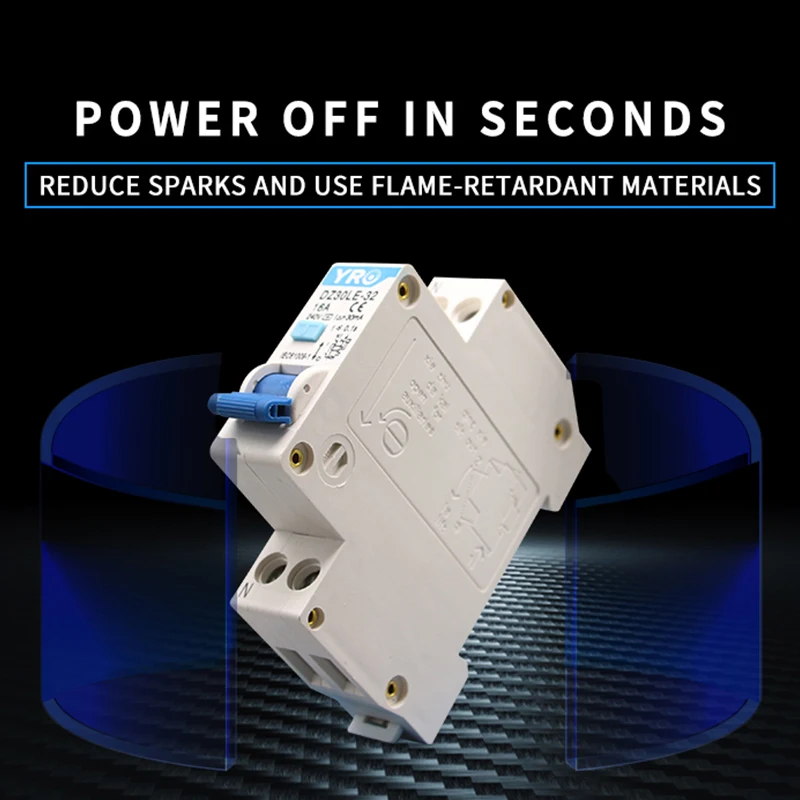 Circuit Breaker AC 1P 230V 10A 16A 20A 25A 32A Residual Current Circuit Breaker Differential Breaker Safety Switch DZ30LE-32