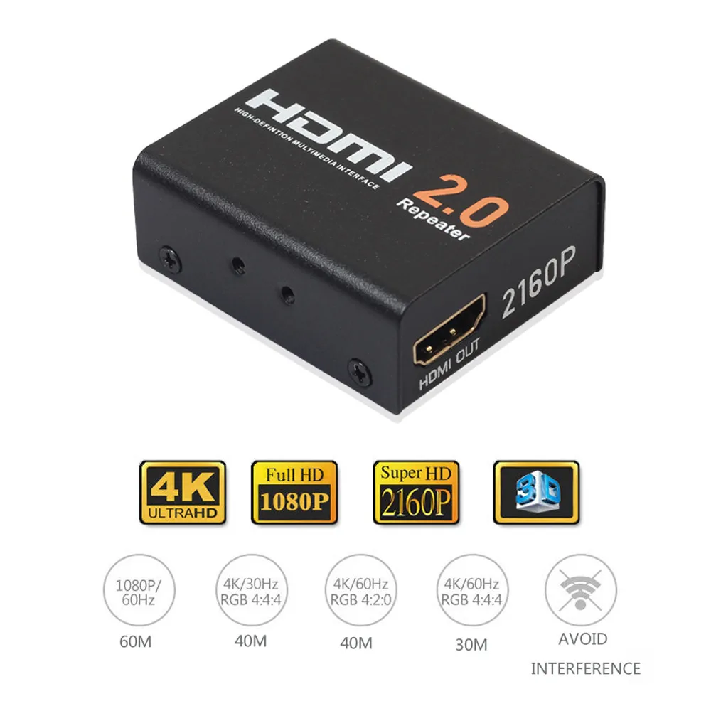 HDMI 2,0 ретранслятор расширитель сигнала Усилитель переходник для бустера 4 K/2 K HDCP 2,2 EDID высокое качество гарантировано Full HD Трансмиссия S27
