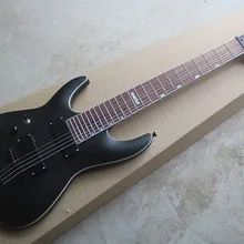 Высококачественный цельный набор шеи 7 Струны, левосторонняя mh-417 черная электрическая гитара