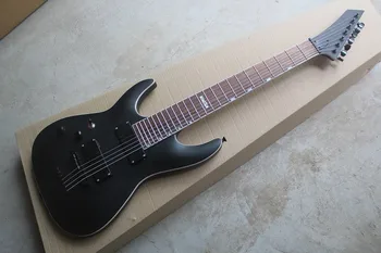 

High Quality one-piece set neck 7 Strings Left Handed mh-417 black Electric Guitar Free Shipping