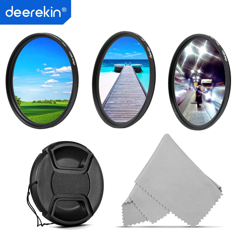 Deerekin 62mm Circular Polarizer CPL+UV+Star(6x) Lens Filter Kit for Digital Camera 62 mm Canon Nikon Tamron Lenses | Электроника