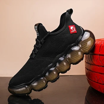 

New Arrival Athletic Shoes For Male Black Beige Mens Running Sneakers Thick Bottom Sport Trainers Men Non-Slip Walking Shoes Man