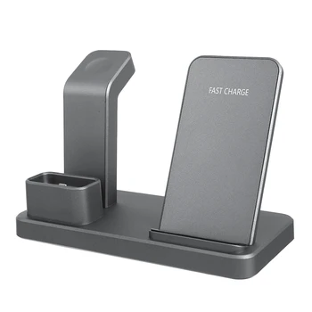 

3-in-1 Qi Wireless Charger Fast Charging Dock Stand For iWatch Airpods Fast Wireless Charger For iphone X XR XS Max Accessories