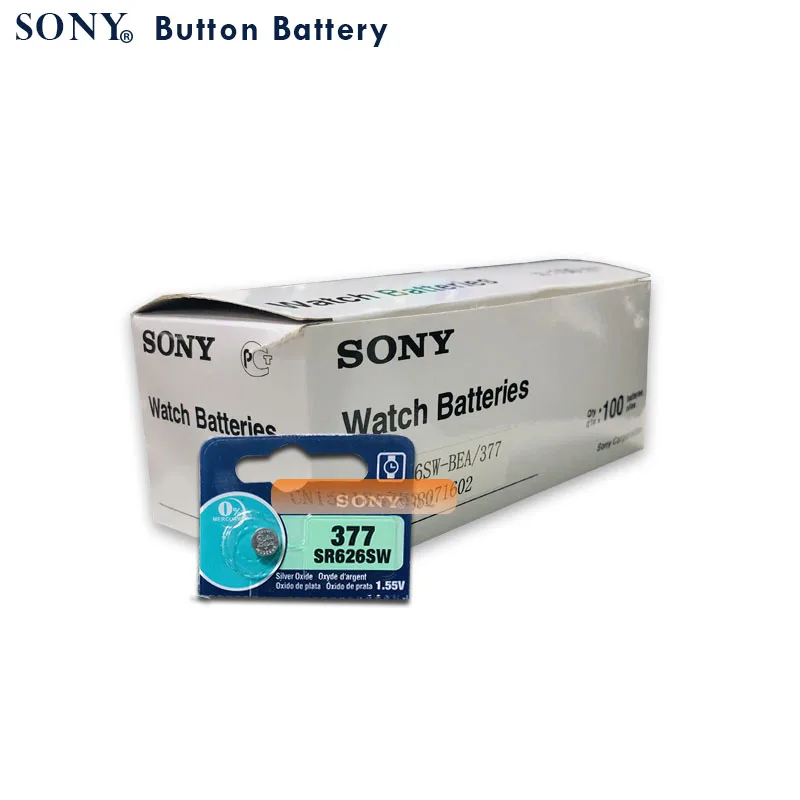 100 шт. Новинка SONY 377 SR626SW 626 SR626 V377 AG4 часы батарея Кнопка монетница Сделано в Японии