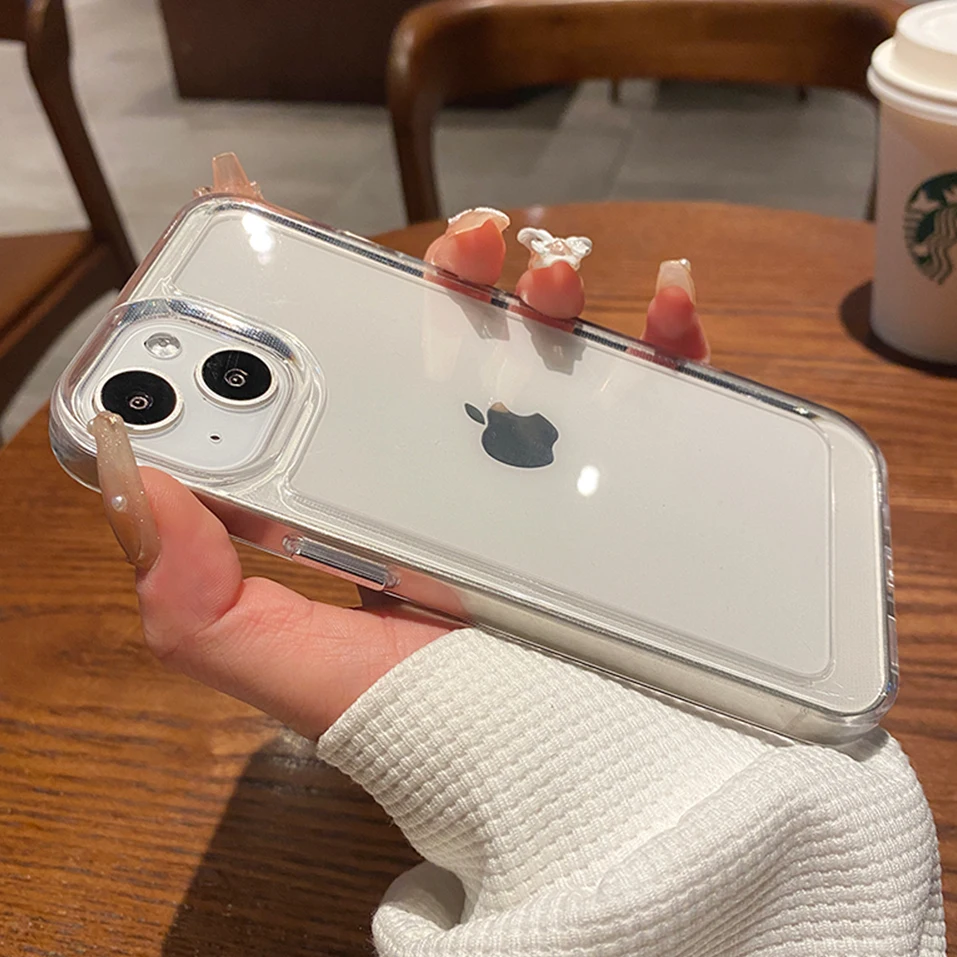 Прозрачный акриловый чехол HD для iPhone 13 12 11 Pro Max XR X XS 6 7 8 Plus SE роскошный