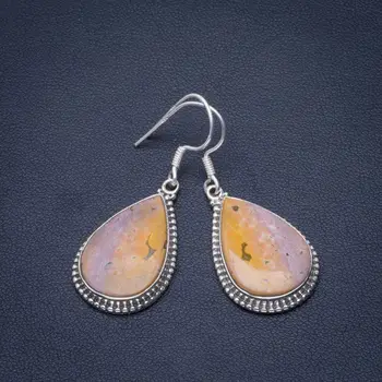 

Natural Jasper Handmade Unique 925 Sterling Silver Earrings 1.75" B2762