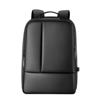 

Large-capacity business solid color backpack male pu shoulder computer bag multi-function men's travel backpack leather backpack