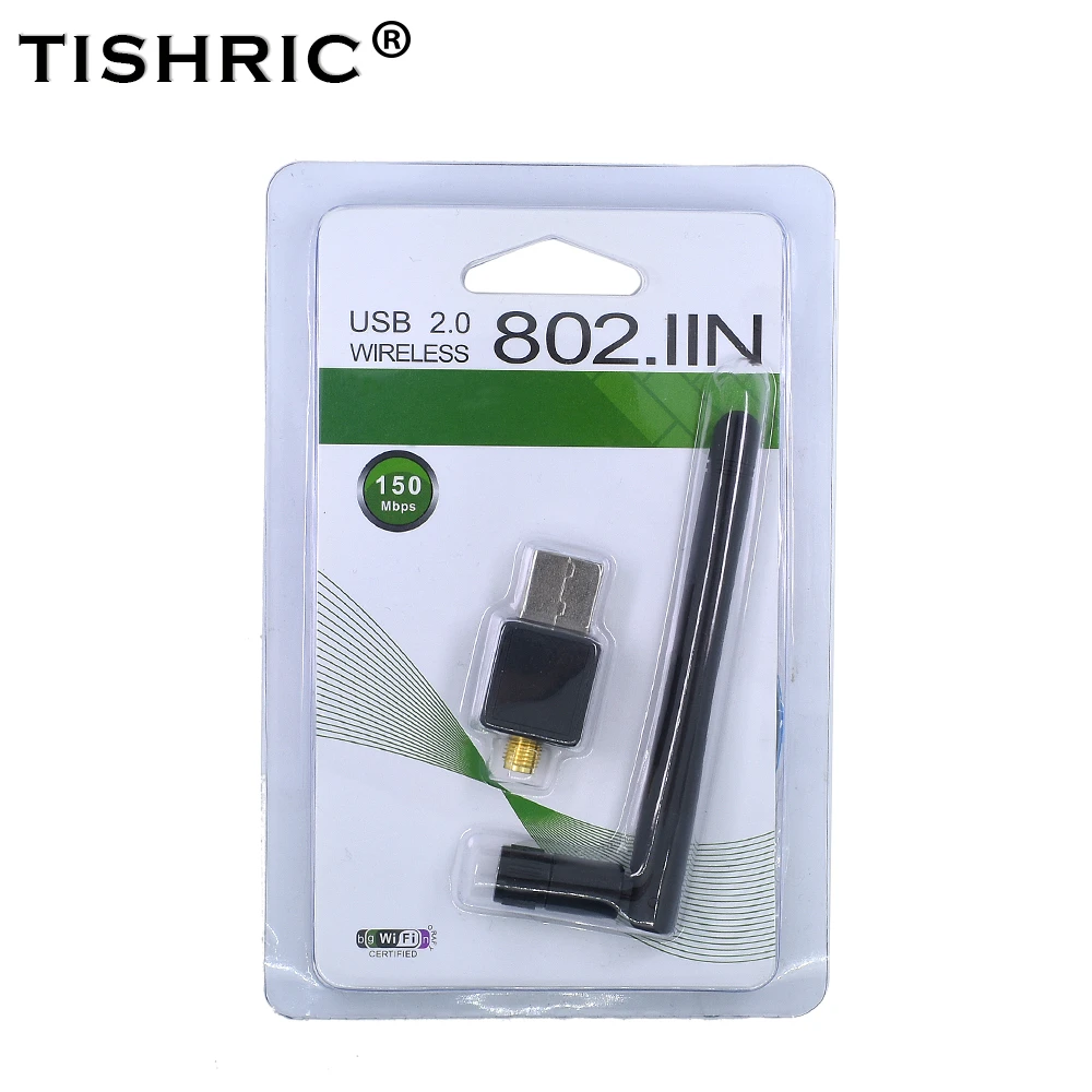 TISHRIC antena WiFi USB para ordenador, tarjeta de red de 150Mbps, 802.11n/g/b, adaptador WiFi USB, tarjeta para Windows XP/7/8 Linux|Tarjetas de red| - AliExpress