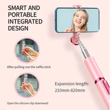 

N-MY (Set),Latest Tripod for Phone With Makeup Mirror Fill Light,Telescopic Selfie Stick Suitable Android IOS Mobile Phones