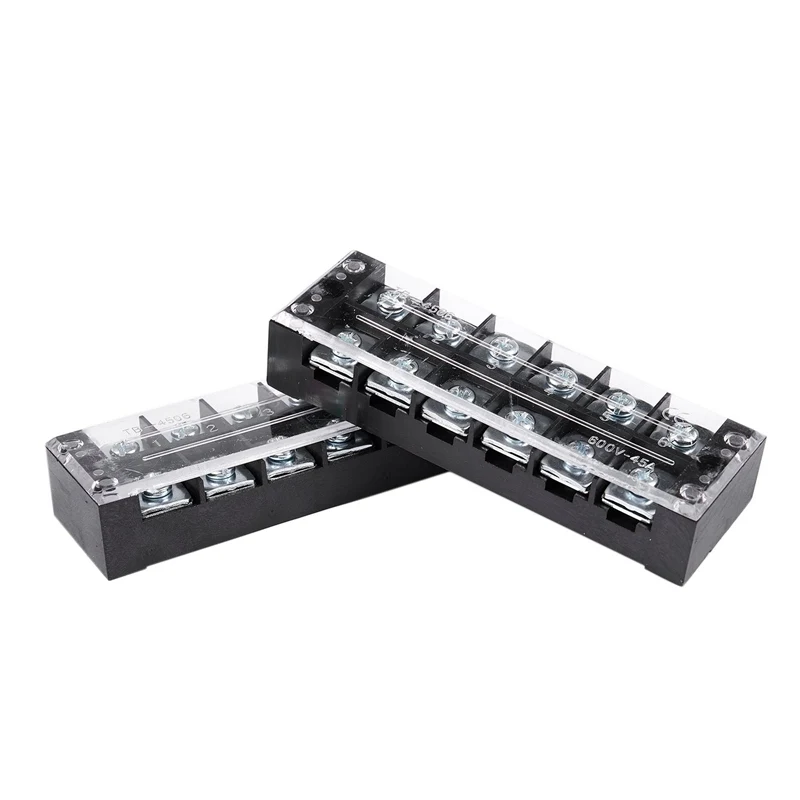 

2 Pcs 45A Plastic Housing 6 Position Wire Connector Barrier Terminal Blocks