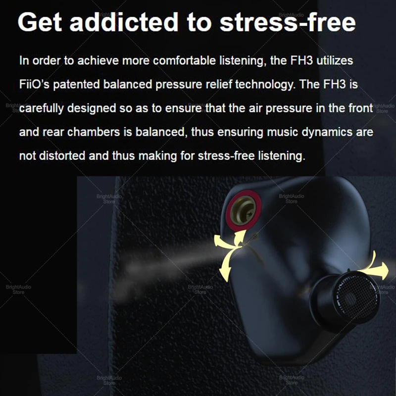 Fiio FH3 2BA + 1DD Knowles Beryllium plated Dynamic Hybrid Driver In ear Наушники IEM S.TURBO акустический дизайн