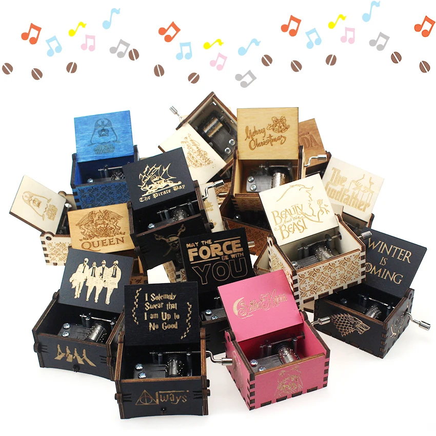 

Wholesale New Wooden Hand Crank Queen Music Box Game Of Thrones,you are my sun theme song Music Box Christmas Gift Birthday Gift