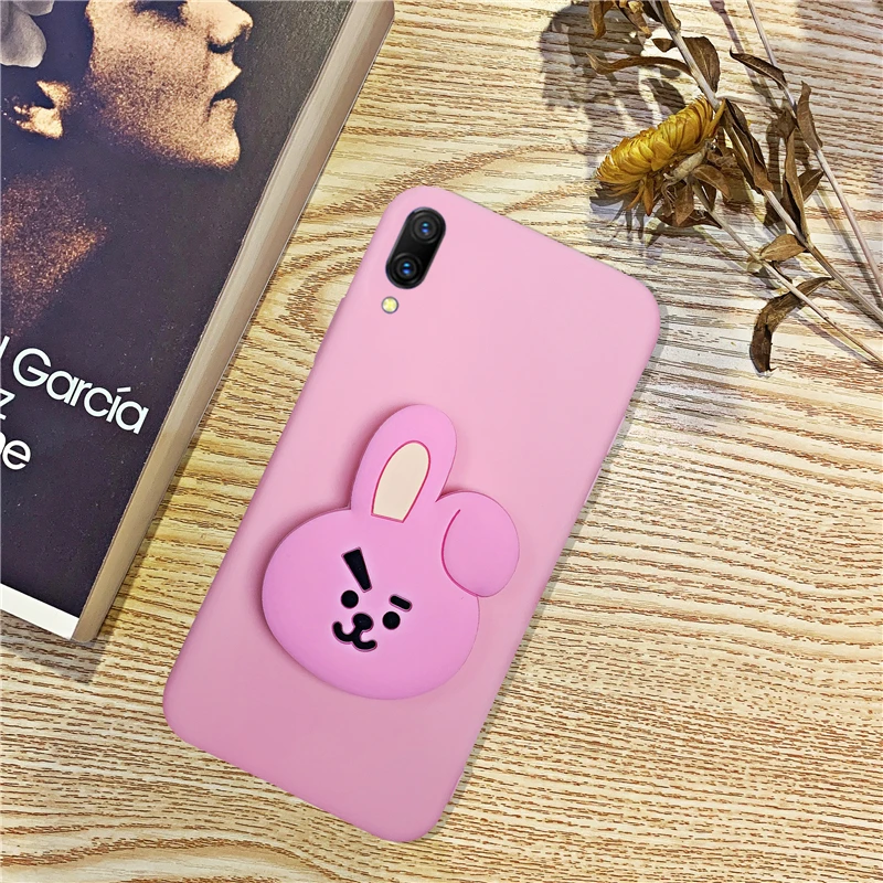 Матовый 3D милый силиконовый чехол-держатель для OPPO Realme 3 1 5 Pro X Reno 2, мягкие чехлы с принтом из мультфильма