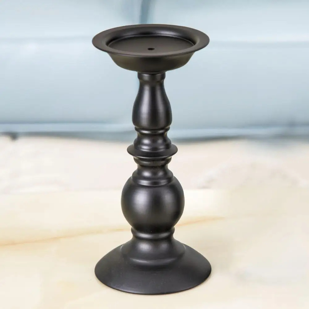black 25cm Европейские подсвечники современные романтические подсвечники для дома Свадебные украшения Железные украшения - Цвет: black 25cm
