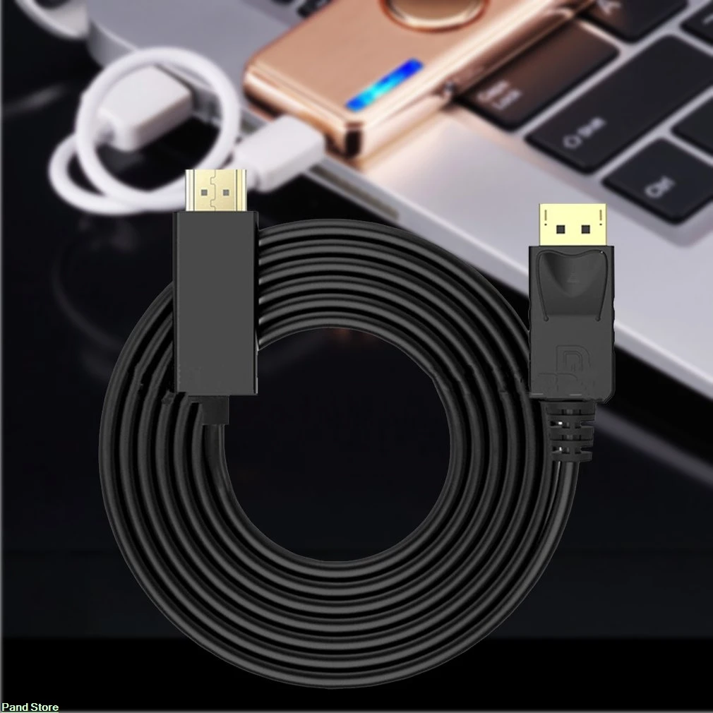 1,8 м dvi-кабель с позолоченными контактами DP к HDMI ПК ноутбук HDTV Аудио Видео кабель 1080p 6 футов
