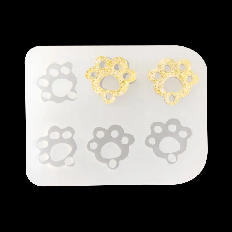 

Silicone Resin Mold Pendant Cat Paw Footprint Shape Molds Uv Epoxy Resin Mold For DIY Children Gift Jewelry Crafts Making Tools