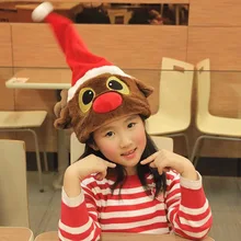 Электрическая Рождественская шляпа с светодиодный светильник, пение, танцевальная шляпа, праздничные принадлежности, подарки для детей, Рождественское украшение